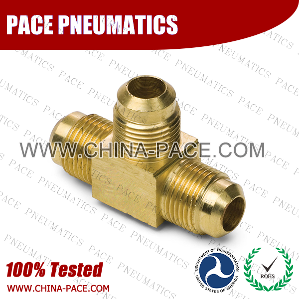 Barstock Flare Tee SAE 45°Flare Fittings, Brass Pipe Fittings, Brass Air Fittings, Brass SAE 45 Degree Flare Fittings